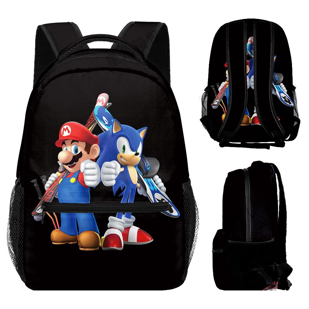 School Bag Elementary School Student Animation Backpack Cartoon School Bag 3D Digital Color Printing Oxford Cloth Backpack