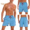 Strandshorts für Herren, Kordelzug in der Taille, verstellbare Passform, lässige Shorts mit Taschen, einfarbig, vielseitige Shorts für den Alltag