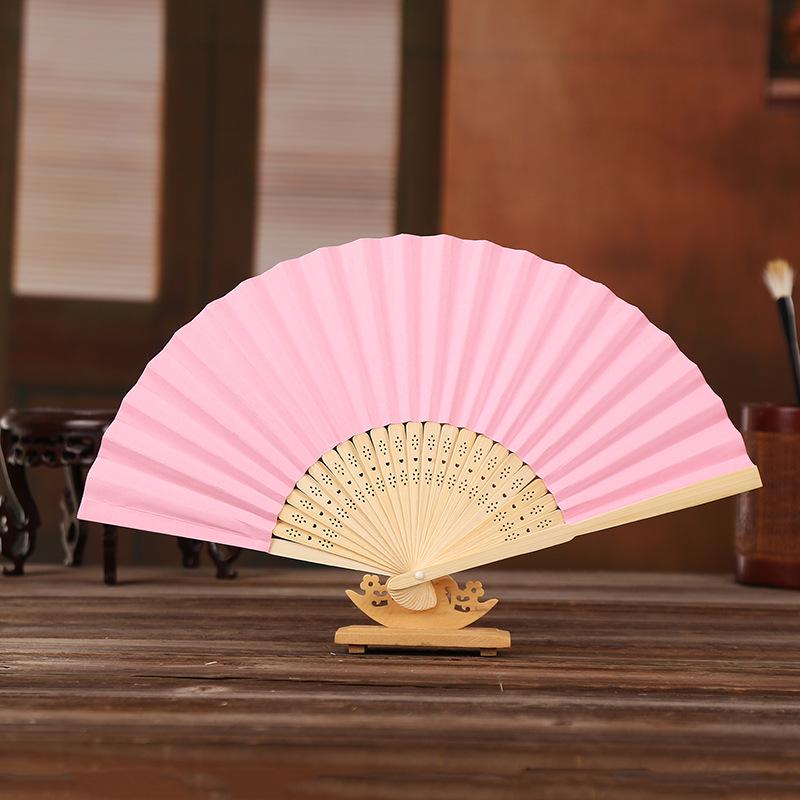 

White Blank Paper Fold Fan Red Folding HandHeld Fan Pink Foldable Fun for Kids DIY Wedding Decoration