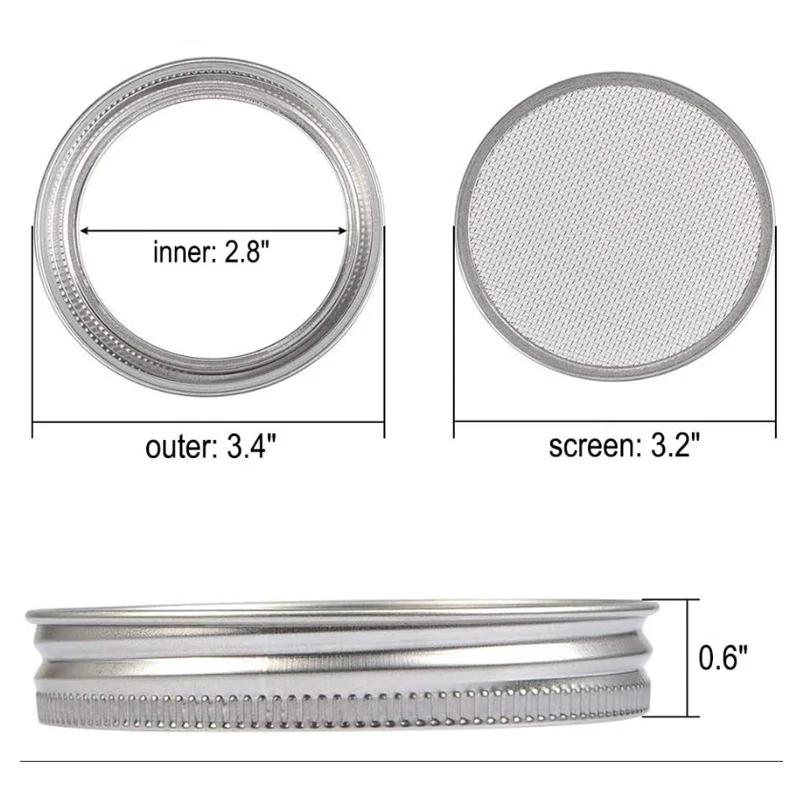 Germinator de semințe Capac de germinare Germinare Borcane Mason cu capace sită din oțel inoxidabil Suport germinator din oțel inoxidabil