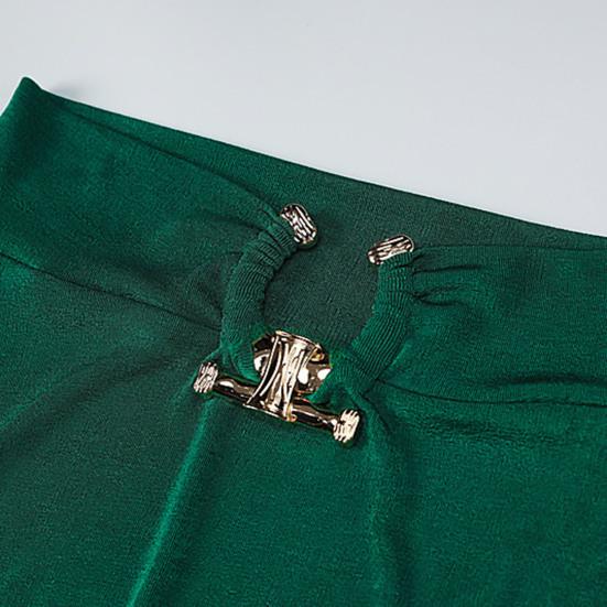 1 Set Skirt Suit Backless High Slit Solid Pleated Asymmetrical Split Thigh Maxi Dress for Daily Life