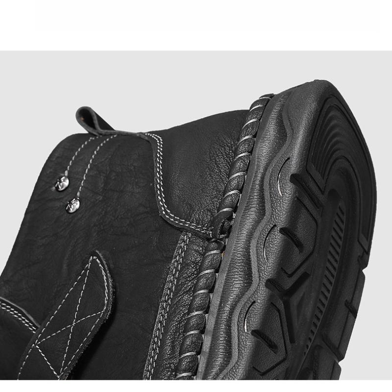 Men's Leather Boots Zipper High Top Casual Shoes Sneakers 39-48