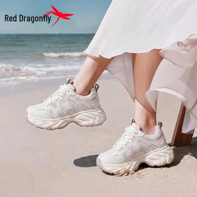 Red Dragonfly Women s Summer Thick Sole Height Increasing Mesh Casual Sneakers 40