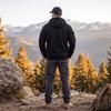 Men's Zip-Up Hooded Sweatshirt with Multiple Pockets Casual Loose Fit