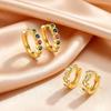 Minimalist Colorful Zircon Hoop Earrings for Women, High Quality Dainty Small Circle Earrings, Aesthetic Jewelry Wedding Gifts