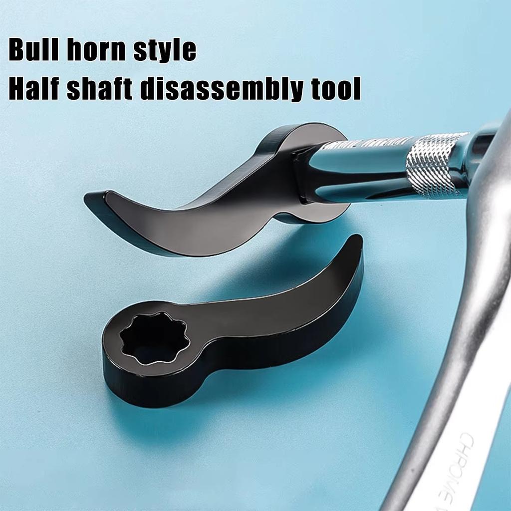 Angle Type Half Axle Disassembly Tool,Drive Pry Bar Adapter Used for Open-end Wrenches,Disassembling Axles Repair Tool