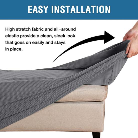 Yousheng Fußstützenhocker-Bezug, verschleißfest, kratzfest, einfache Installation, übergroßer quadratischer rechteckiger Fußstützenhocker-Schonbezug