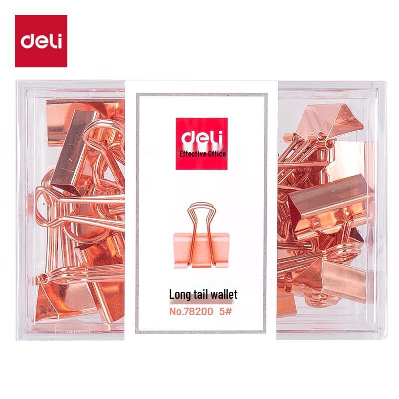 Deli 78200 Rose Gold Binder Clips