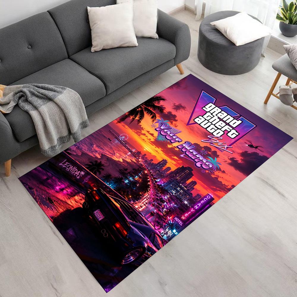 Grand Theft Auto Personalized Name Floor Rug Office Rug Suitable for Balcony Foyer Outdoor Living Rooms Antislip Carpet Office home decor