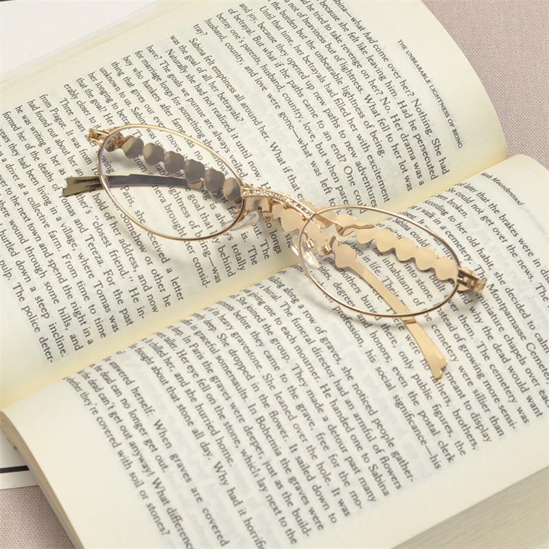 Okulary korekcyjne Owalne Oprawki okularów markowych Damskie Metalowe oprawki Oprawki okularów Marka luksusowa Dekoracja Okulary Owalne Cieniowane