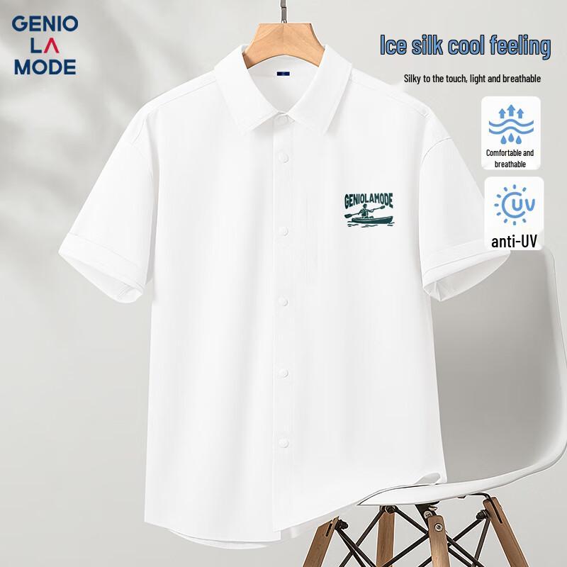 GENIOLAMODE Men s Quick-Dry Cooling Sun Protection Short-Sleeve Shirt XL