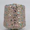 Hand-Knitted Bright Cotton Yarn with Sequins, 3MM+6MM, Combed and Fancy