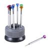 9Piece Watch Repair Screwdriver Set Colorful With Rotating Base 9 Spare Bits Phone Jewelry Glasses Screw Remover