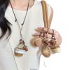 Wood Rhyme Leisure Wind: Summer Bohemian Wooden Necklace - New Chinese Style Clavicle Chain for Women, Retro Holiday Accessory.