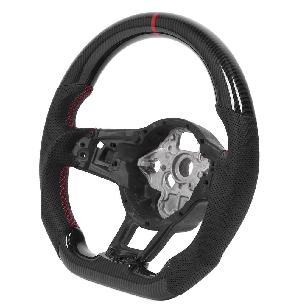 Hydro‑Dip Carbon Look Steering Wheel Perforated Leather Flat Bottom for GLI R GTD MQB