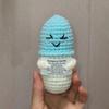 Handmade Knitted Emotional Support Crochet Capsule Doll 'Chill Pill' with Card for Desktop Home Room Decor Gift