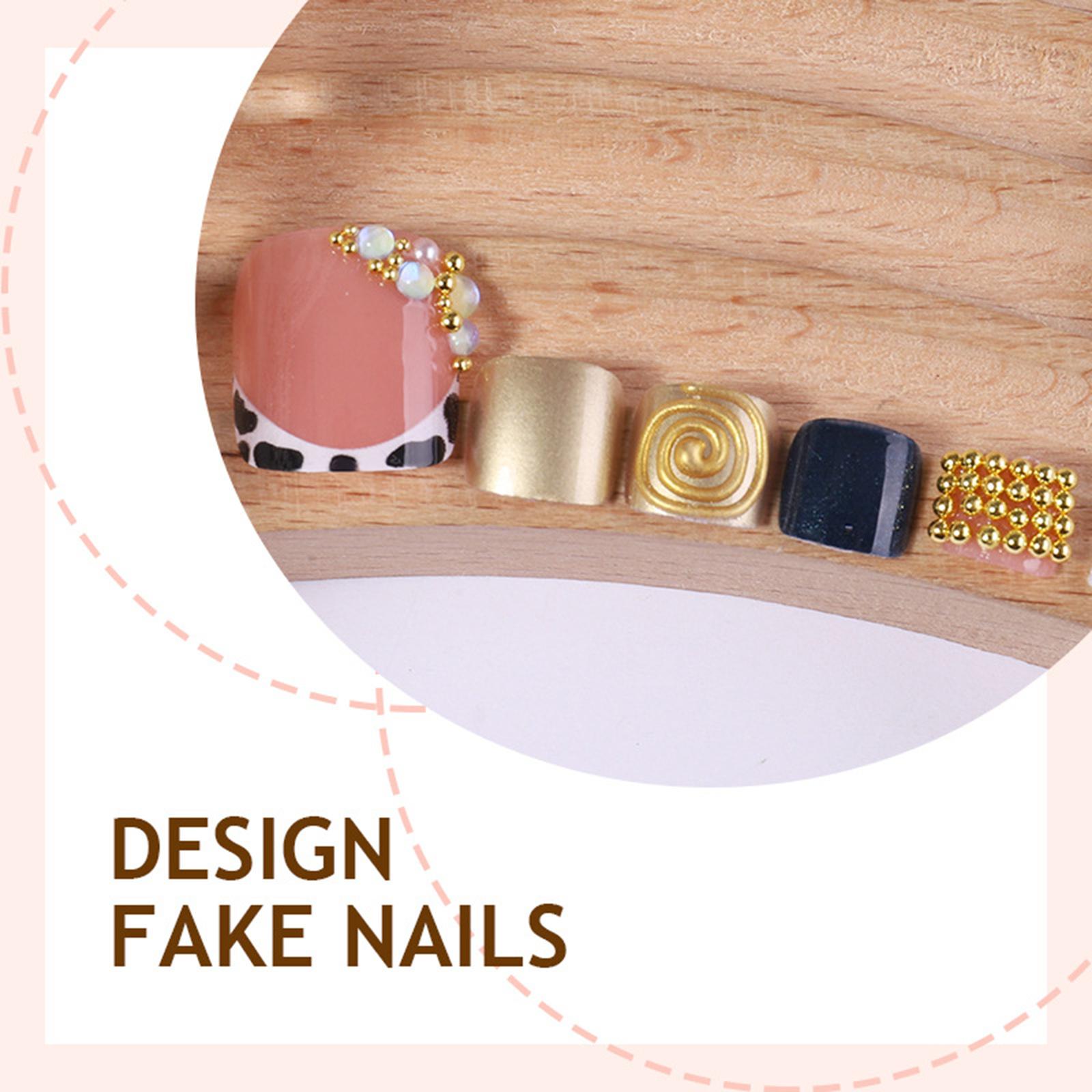 24Pcs Leopard Print French Tip Rhinestone Short Square Fake Nails Set For Women a красный/синий