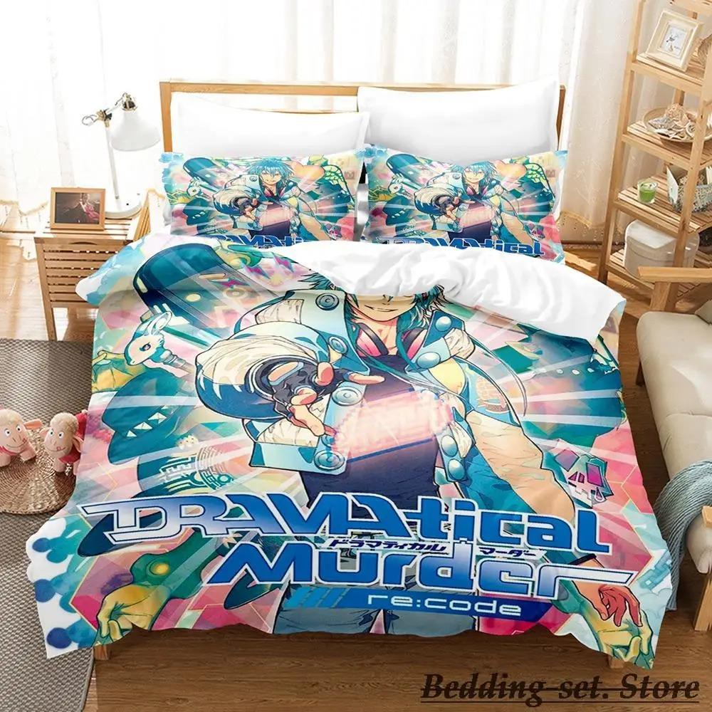 New DRAMAtical Murder Bedding Set Cartoon Anime Three-piece Set Adult Kid Bedroom Duvetcover Sets 3D Kawaii Letto Matrimoniale