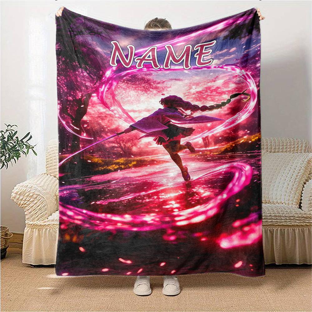 Custom Name Owl Warrior'S Might Party Blanket For Couch Bed Plush Cozy Fuzzy Blanket Super Soft Warm Blankets For Fall And Winter 0916302