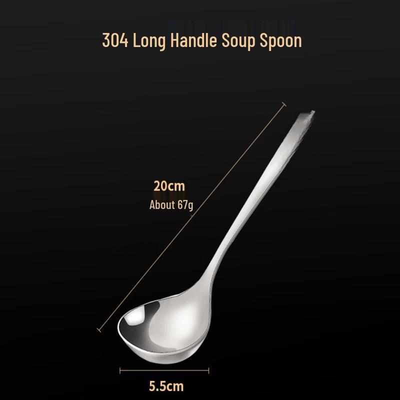 ZISIZ 304 Stainless Steel Long Handle Soup Spoon