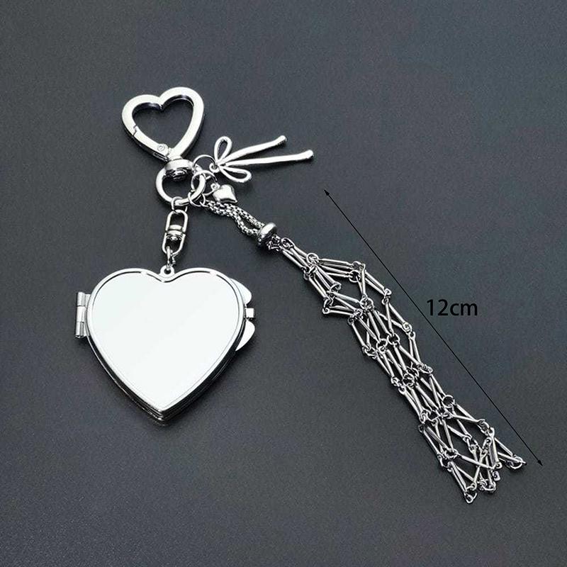 Metal Net Pocket Lipstick Bag Keychain Portable Makeup Pouch Lip Balm Bag Key Chain Holder Lipsticks Protective Cover Mirror