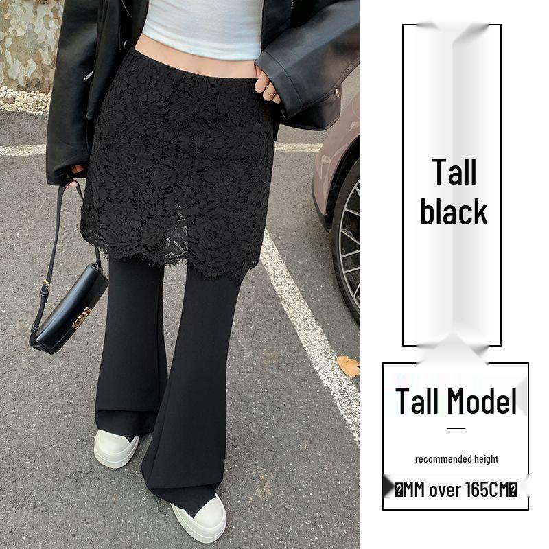 

Women s Lace Flap Bell Bottom Pants - Slim Fit, Flared Two-Piece, Spring/Autumn 2026 Collection 2XL 65-70kg