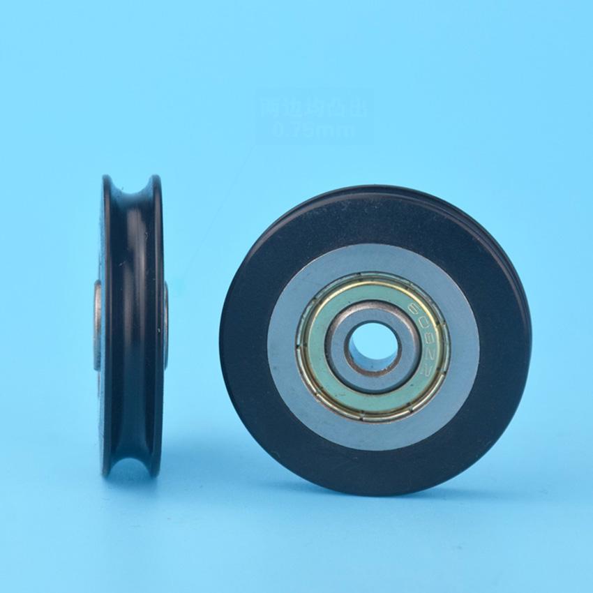 1Pc Groove Pulleys U Shaped Furniture Door Window Pulleys Sliding Door Roller Wheel, Concave Nylon Bearing Pulley Hardware