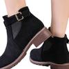 Large size women's new belt buckle round head square heel short boots women's Martin boots