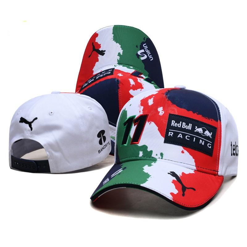 Boné da Equipe Red Bull Racing Verstappen Perez Mesmo Estilo Mistura de Algodão e Linho Chapéu de Basebol Masculino Feminino Todas as Estações Chapéu de Moda