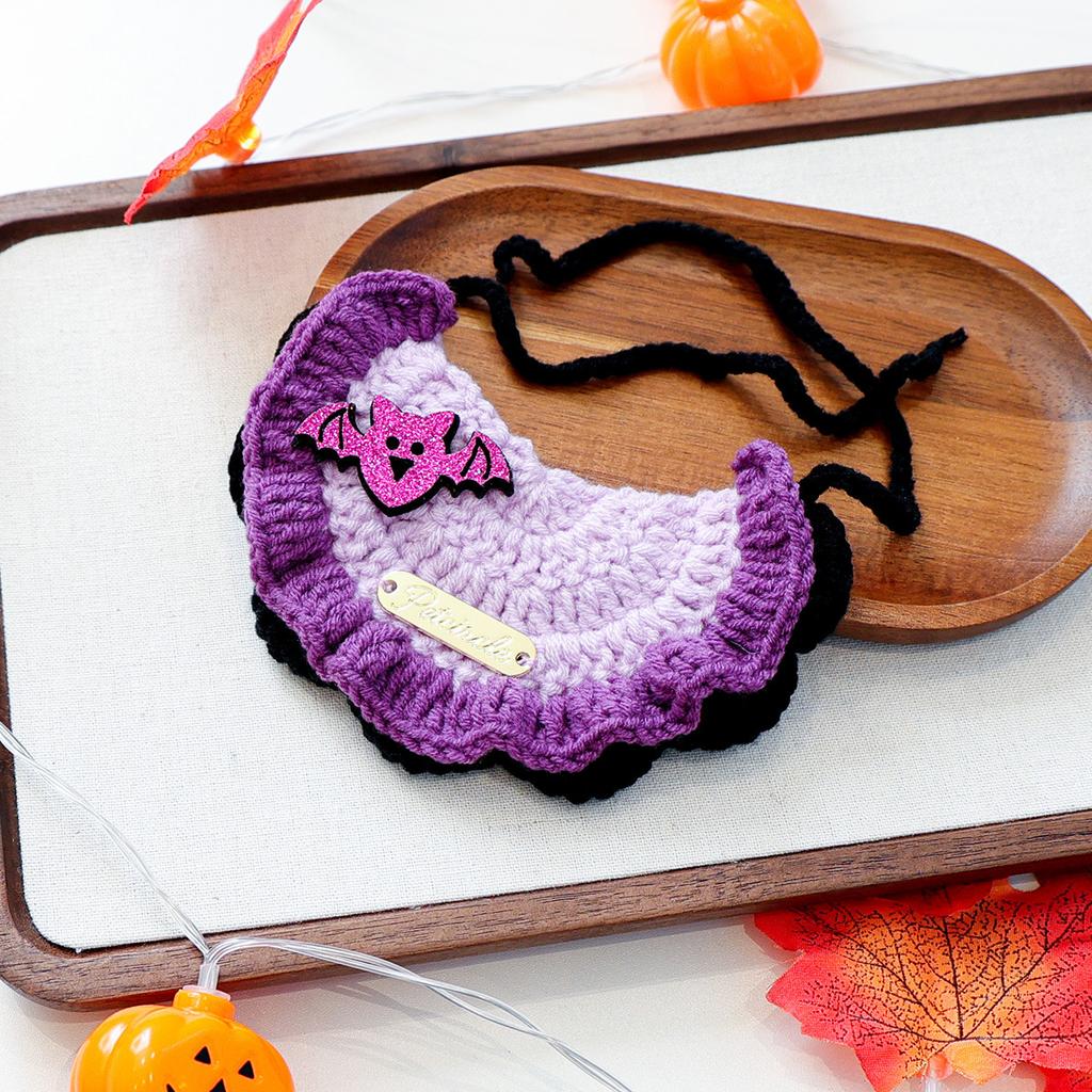 Pet Supplies Bib Hand Crocheted Snood Christmas Day Dog Cat Gold Label Saliva Towel Bib Collection