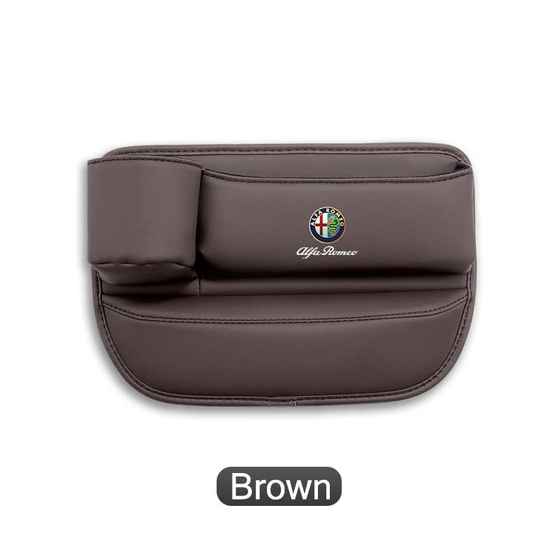 Car Stickers For Alfa Romeo Car Seat Gap Organizer Storage Box Leather Side Storage Pocket Wallet Keys Card Cup Holder For Alfa QI7