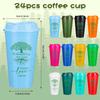 24 Pcs Family Reunion Favors 16 Oz Coffee Plastic Cups Bulk With Family Tree Pattern Reusable Drinking Tumblers For Gathering Pa