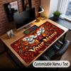 Music Drums Theme Custom Mouse Pad Personalized With Name Text Customized Desk Mat For Office Home Decor