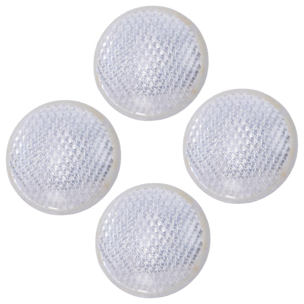 4pcs Automobile Round Reflector 1.65in Transparent Safety Reflector for Driveway Fence Gate Posts Trailers