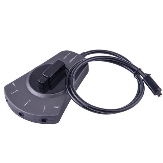 

Цифровой аудиоразветвитель Toslink с 3 входами и выходами, ручной переключатель, оптоволоконный кабель чёрный