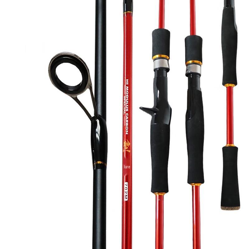 Brangdy 1.8M Red Carbon Gun Handle Lure Fishing Rod