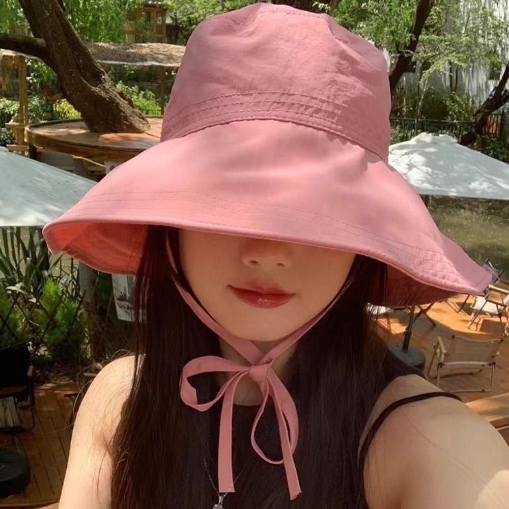 Wide Brim Sunscreen Bucket Hat UV Protected Sun Hat Fisherman Hat for Summer Outdoor Activities