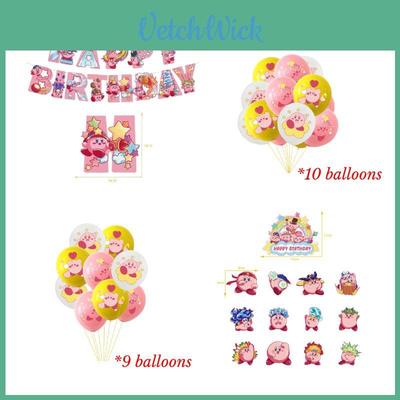 Farebná sada balónov na narodeninovú oslavu Kirby pre dospelých a deti