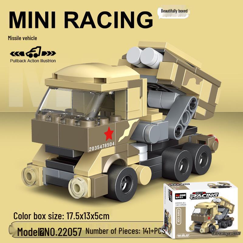 Pull-Back Assembly Toy Set: Campervan, Race Car, Ambulance, Fire Truck