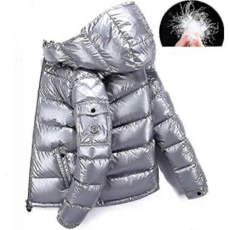 Shiny Down Jacket Men"s Winter Jacket Stand-up Tie Hood Down Jacket