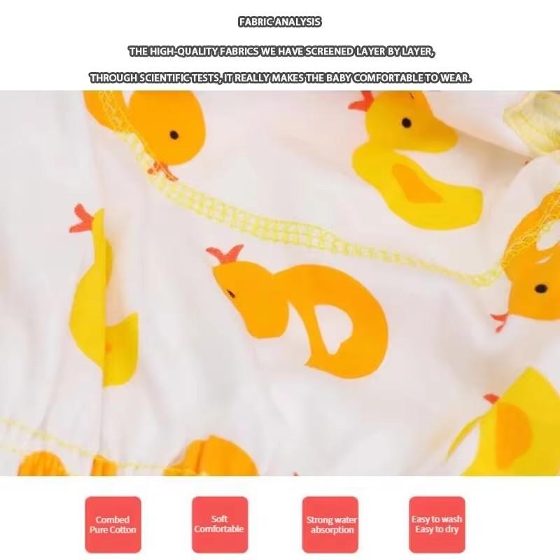 Baby Cotton Learning Pants, Newborn Diaper Pocket Cloth Waterproof Breathable Training Pants Baby Washable Cartoon Diaper Pants