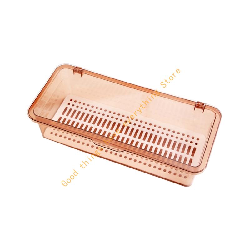 Stylish Kitchenwares Organizers Chopstick Holder With Drain Holes Waterproof Lid Multipurpose Storage Case 55KF