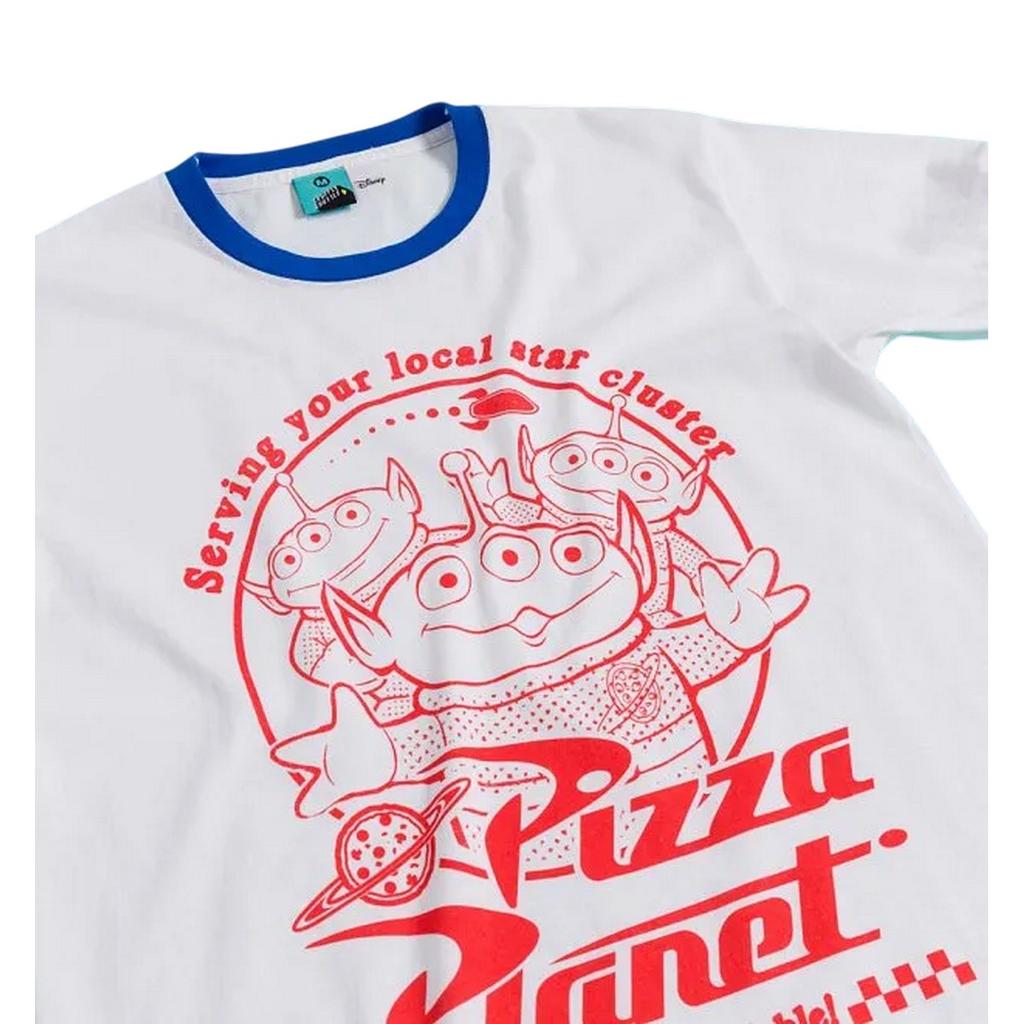 Toy Story Unisex Adult Pizza Planet Alien Ringer T-Shirt