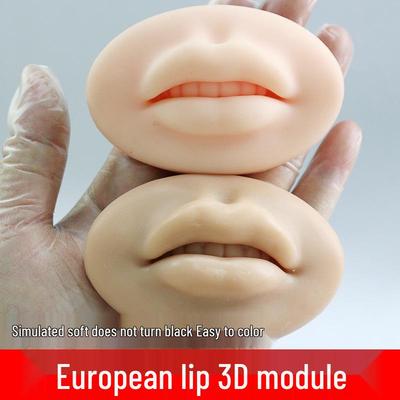 5D Europese liptattoo-module: Zachte siliconen oefenhuid voor beginners