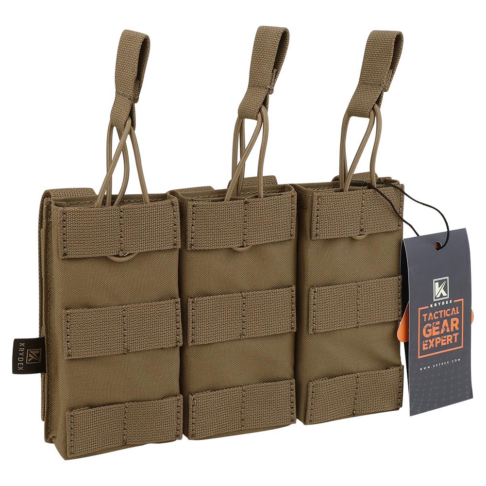 Pochette Chargeur KRYDEX Simple/Double/Triple Ouverture Supérieure Support à Sangle MOLLE Pochette Chargeur pour 5.56mm M4 M16 Accessoires de Chasse