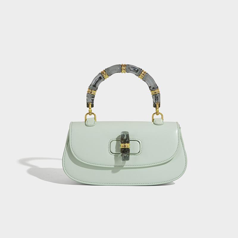 

Vintage bamboo-pattern bag, versatile saddle bag, 2025 summer new women s bag, high-end small bag, shoulder and crossbody bag м ята зелений колір