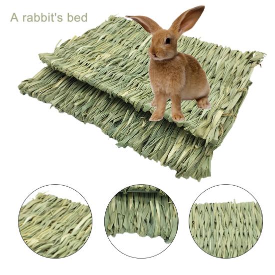 Yousheng Rabbit Mat Square Shape Breathable Grass Woven Small Animal Sleeping Pad Pet Supplies
