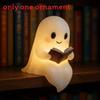 Ghost Reading Book Lamp Usb Rechargeable Halloween Nightlight For Kids And Teens