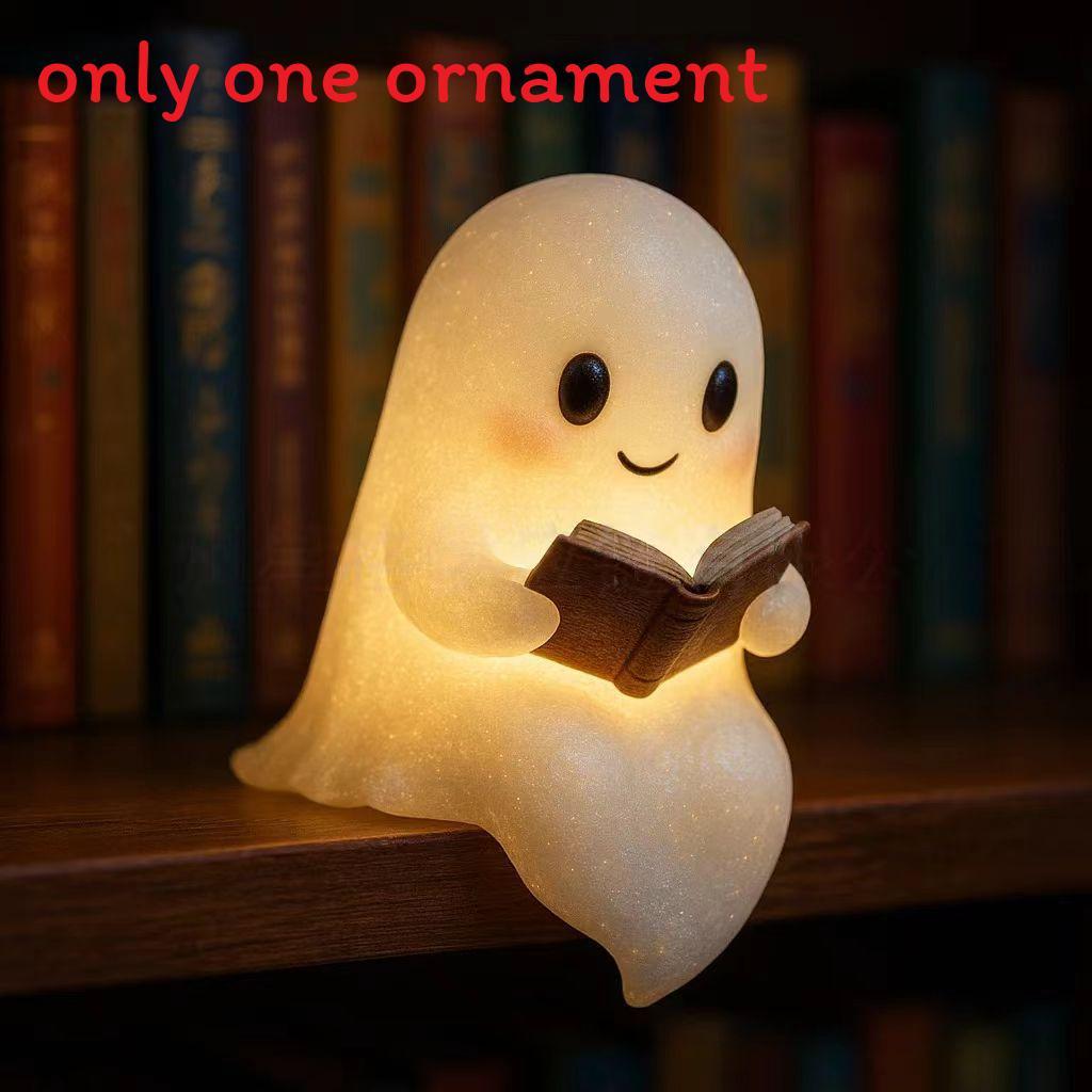 Ghost Reading Book Lamp Usb Rechargeable Halloween Nightlight For Kids And Teens