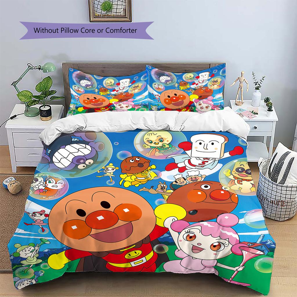 Anpanman Cute Style Bedding Set Duvet Cover Pillowcase No Filler, Soft Home Bedroom Decor, Perfect Gift for Fans.chl